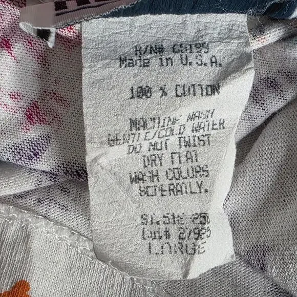 Vintage 90s Next Era Floral Cotton Top Scalloped Neckline, sz Large - Picture 6 of 6